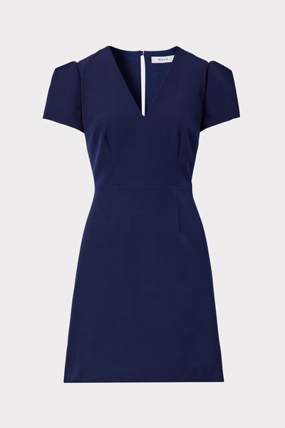 Shop Milly Cady Atalie Dress In Navy