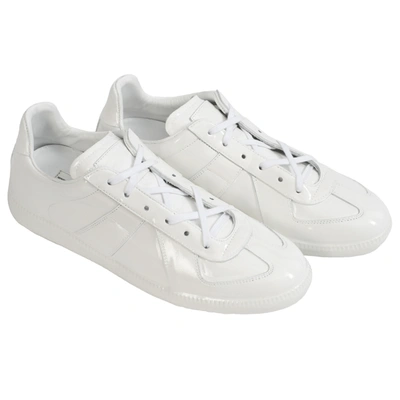 Shop Maison Margiela Replica Patent Leather Sneakers In White