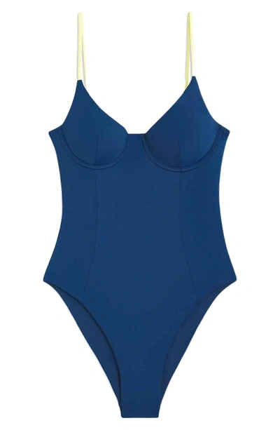 Shop Onia Isabella One-piece Swimsuit In Blue Opal