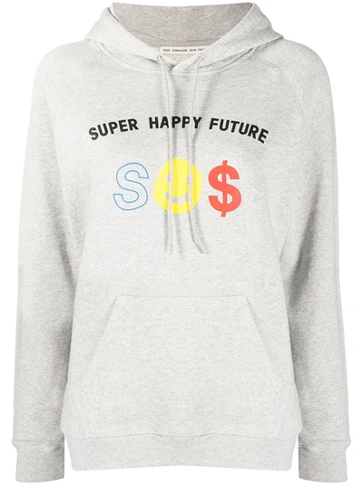Shop Etre Cecile Graphic-print Cotton Hoodie In Weiss