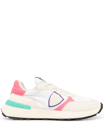 Shop Philippe Model Paris Antibes Colour-block Sneakers In White