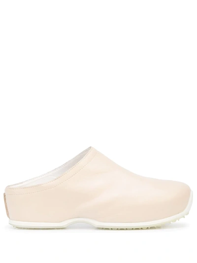 Shop Rosetta Getty Slip-on Leather Sneakers In Neutrals