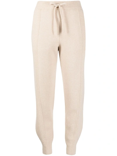 Shop Pringle Of Scotland Tapered-leg Knitted Trousers In Braun