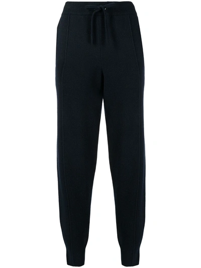Shop Pringle Of Scotland Tapered-leg Knitted Trousers In Blau