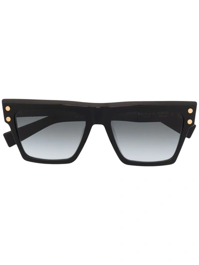 Balmain Gradient Square-frame Sunglasses In Schwarz