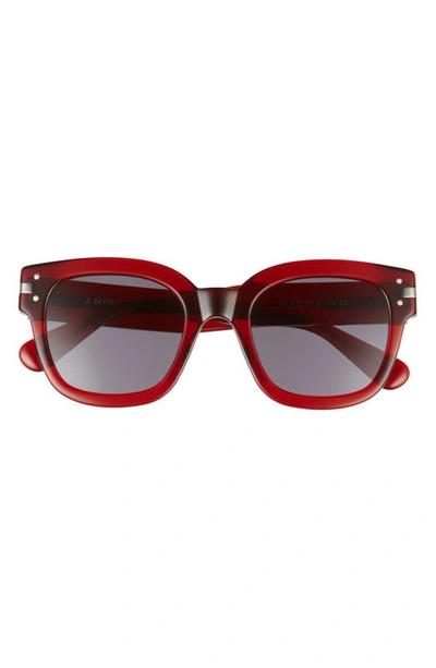 Shop Amiri Classic Logo Square Sunglasses In Clear Red