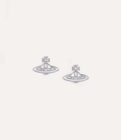 Thin Lines Flat Orb Stud Earrings Silver-tone