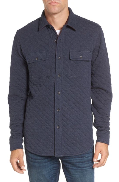 Shop Tailor Vintage Reversible Double-face Quilted Shirt In Navy Htr/ Raspberry Fudge Htr