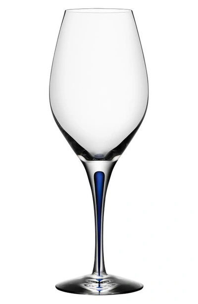 Shop Orrefors Intermezzo Wine Glass In Clear/ Blue