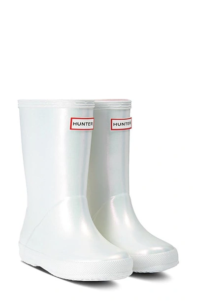 Hunter First Classic Nebula Waterproof Rain Boot In Silver