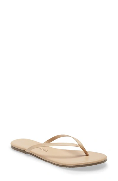 Tkees Lily Glossy Leather Flat Thong Sandals In Sunkissed