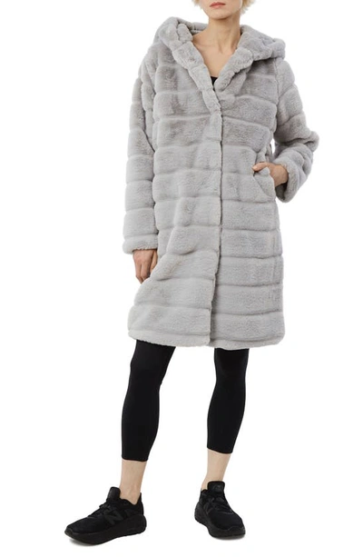 Shop Apparis Celina 2 Faux Fur Hooded Coat In Smoke