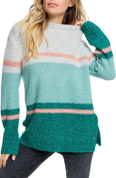Shop Roxy Back To Essentials Stripe Crewneck Sweater In Ghf0-canton