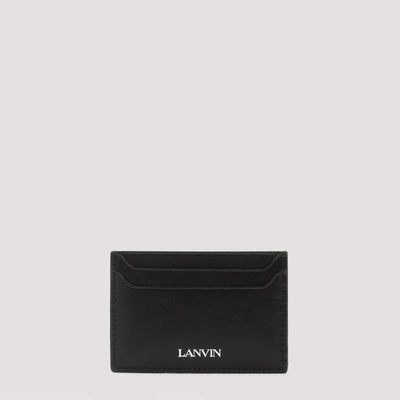 Shop Lanvin Leather Card Holder Smallleathergoods In Black