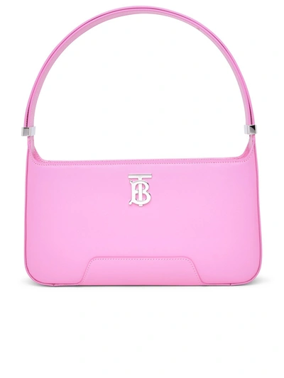 Shop Burberry Pink Leather Tb Bag