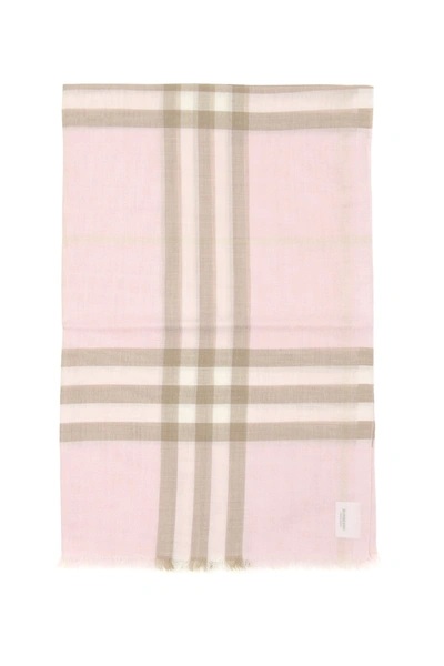 Shop Burberry Giant Gauze Scarf In Mixed Colours