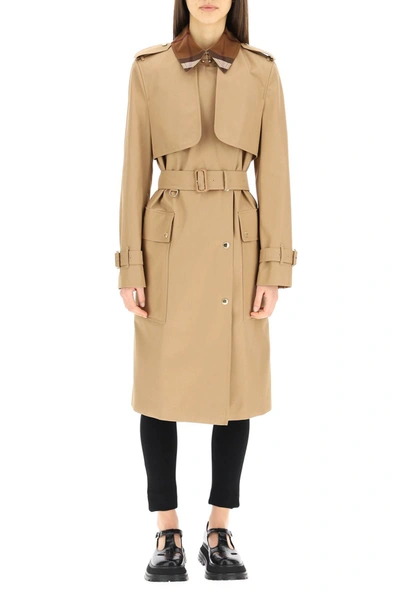 Shop Burberry Sandridge Trench Coat In Brown