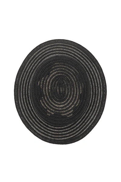 Shop Maison Michel 'kiki' Hemp Canotier Hat In Black