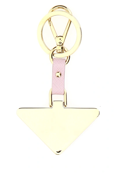 Shop Prada Two-tone Metal And Leather Key Ring Nd  Donna Tu