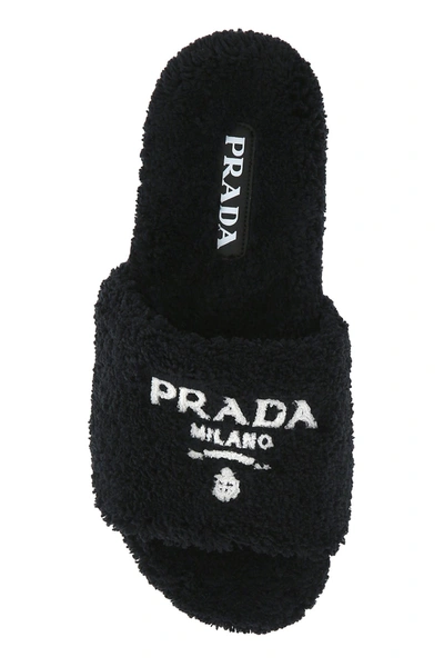 Shop Prada Pink Terry Fabric Slippers  Pink  Donna 38