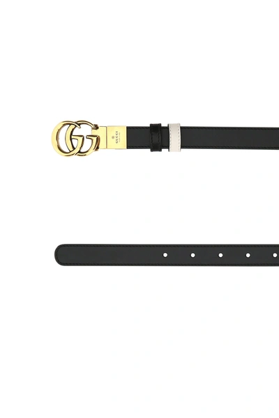 Shop Gucci White Leather Gg Marmont Reversible Belt  Nd  Donna 75