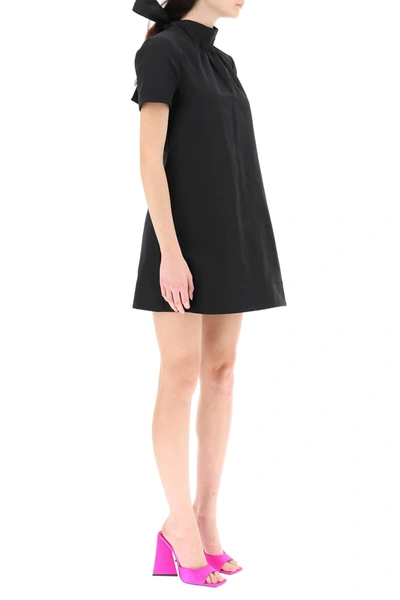 Shop Staud Ilana Mini Dress With Bow In Black