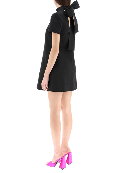 Shop Staud Ilana Mini Dress With Bow In Black