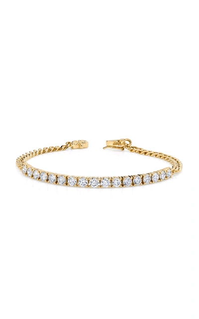 Shop Anita Ko Women's 18k Gold Cuban Link And Diamond Line Bracelet In Multi