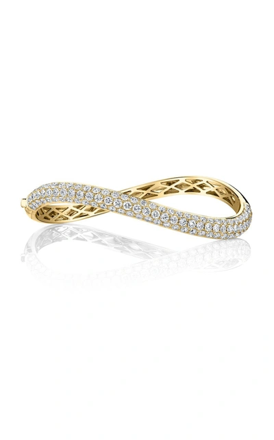 Shop Anita Ko Women's 18k Gold Diamond Curved Bangle In Multi