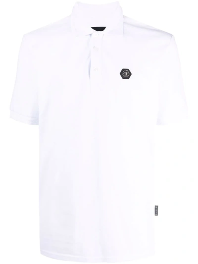 Shop Philipp Plein Iconic Plein Polo Shirt In Weiss