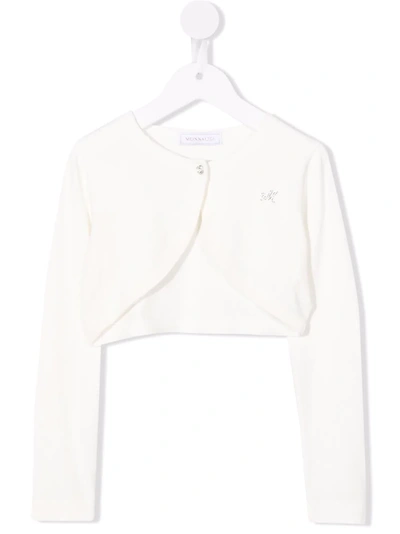 Monnalisa Teen Button-fastening Knitted Cardigan In White