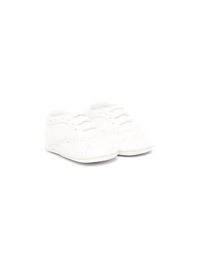Shop Monnalisa Punch-hole Detail Sneakers In White