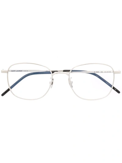 Shop Saint Laurent Round-frame Eyeglasses In Silver