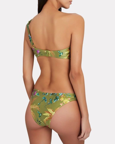 Shop Zimmermann Tropicana One-shoulder Floral Bikini Set In Multi