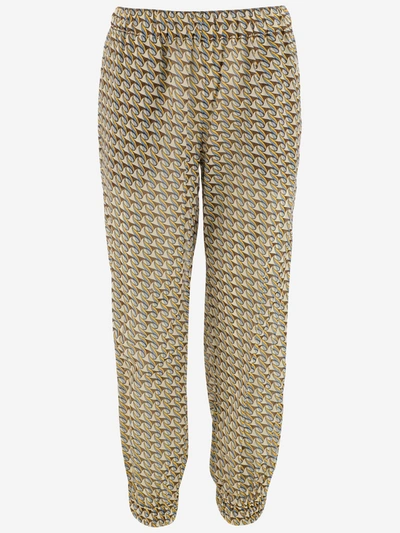 Shop Tory Burch Trousers In French Cream Ribbon Wave