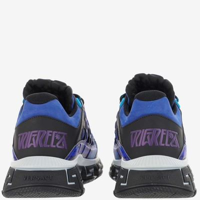 Shop Versace Sneakers In Nero Royal Blue Purple