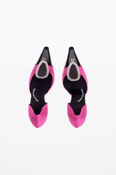 Shop Alexander Wang Viola 105 Pump In Satin And Capretto In Lipstick Pink/black