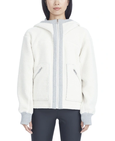 Shop Marc New York Andrew Marc Sport Women's Bonded Faux Sherpa Jacket In Natural And Gray Heather