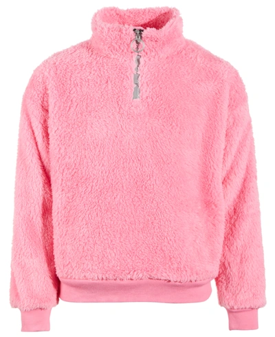 Shop Ideology Big Girls Sherpa Quarter-zip Pullover, Created For Macy's In Chic Pink
