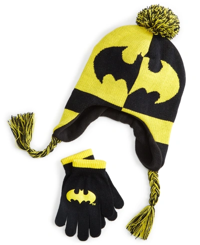Berkshire Little Boys Batman Hat & Gloves Set In Yellow | ModeSens