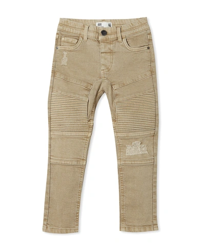 Shop Cotton On Toddler Boys Skinny Fit Moto Stretch Denim Jeans In Bronte Stone
