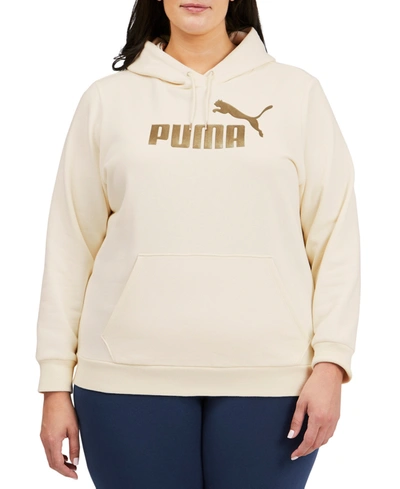 White and cheap gold puma hoodie