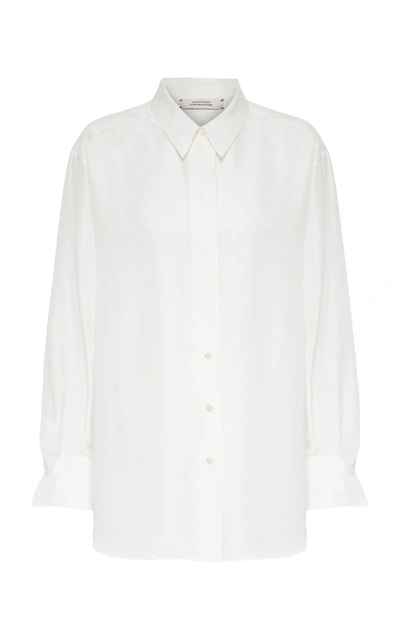 Shop Dorothee Schumacher Women's Heritage Ease Silk Shirt In White,neutral