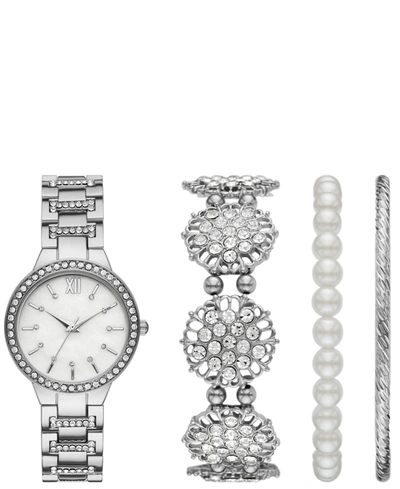 Shop Folio Women's Silver Bracelet Watch Gift Set, 35mm