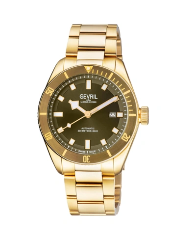 Shop Gevril Men's Yorkville 48605 Swiss Automatic Bracelet Watch 45mm In Gold