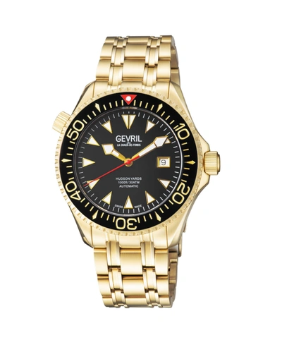 Shop Gevril Men's Hudson Yards 48804 Swiss Automatic Bracelet Watch 45 Mm In Gold