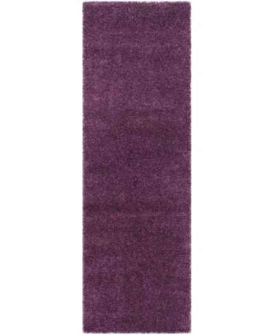 Shop Safavieh Shag Purple 2'3" X 15' Runner Rug