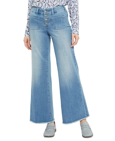 Shop Nydj Patchie Tummy-control Wide-leg Ankle Jeans In Clean Brookes