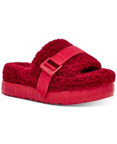 Shop Ugg Women's Fluffita Slippers In Ribbon Red