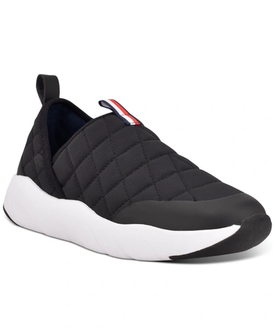 Shop Tommy Hilfiger Men's Gaines Quilted Slip-on Sneakers Men's Shoes In Black